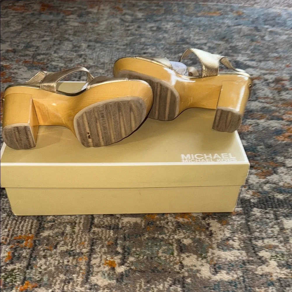 Michael Kors Gold Platform Sandals